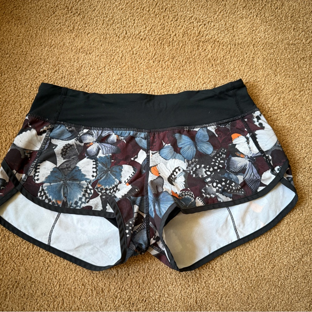Lululemon Athletica Butterfly Print Athletic Speed Shorts